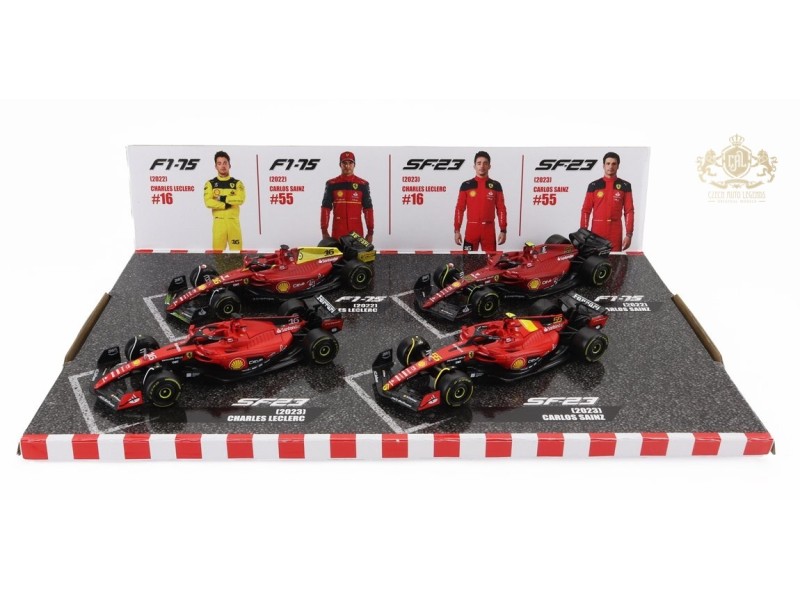 FERRARI - SET F1 4X SF-23 TEAM SCUDERIA FERRARI 1:43 Bburago