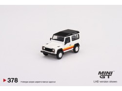 LAND ROVER DEFENDER 90 WAGON - WHITE WITH STRIPES - 1:64 - Mini GT