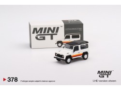 LAND ROVER DEFENDER 90 WAGON - WHITE WITH STRIPES - 1:64 - Mini GT