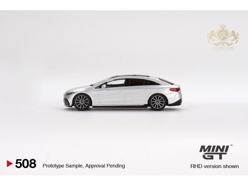 MERCEDES BENZ EQS 580 4MATIC HIGH-TECH - stříbrná/černá - 1:64 - Mini GT
