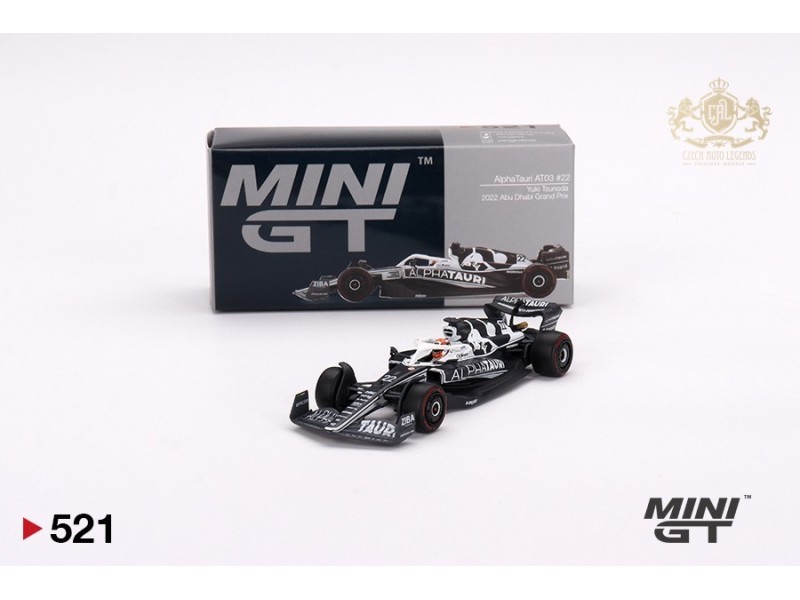 ALPHATAURI AT03 n.22 YUKI TSUNODA ABU DHABI GRAND PRIX 2022 - WHITE/BLUE - 1:64 - Mini GT