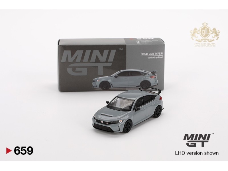 HONDA CIVIC TYPE R 2023 - šedá - 1:64 - Mini GT