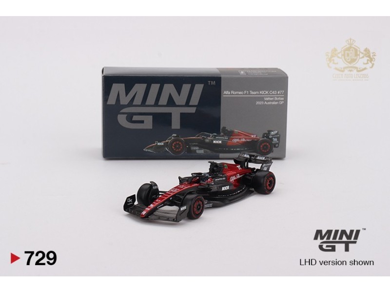 ALFA ROMEO F1 F1 C43 N.77 VALTTERI BOTTAS AUSTRALIAN GP 2023 - černá/červená - 1:64 - Mini GT