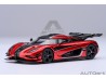 Koenigsegg One:1 1:64 apple red/carbon fiber/silver stripes - AUTOart