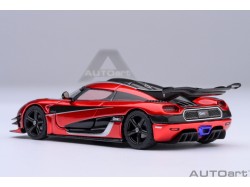 Koenigsegg One:1 1:64 apple red/carbon fiber/silver stripes - AUTOart