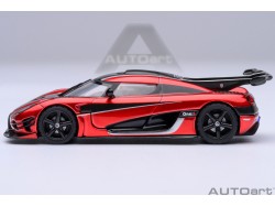 Koenigsegg One:1 1:64 červená, černá, stříbrné pruhy - AUTOart