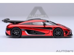 Koenigsegg One:1 1:64 červená, černá, stříbrné pruhy - AUTOart