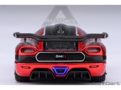 Koenigsegg One:1 1:64 apple red/carbon fiber/silver stripes - AUTOart