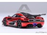 Koenigsegg One:1 1:64 červená, černá, stříbrné pruhy - AUTOart