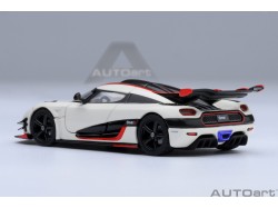 Koenigsegg One:1 1:64 bílá, černá, červené pruhy - AUTOart