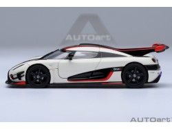 Koenigsegg One:1 1:64 bílá, černá, červené pruhy - AUTOart