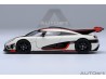 Koenigsegg One:1 1:64 bílá, černá, červené pruhy - AUTOart