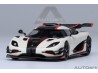 Koenigsegg One:1 1:64 bílá, černá, červené pruhy - AUTOart