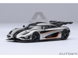 Koenigsegg One:1 1:64 moon grey/carbon black/orange accents - AUTOart