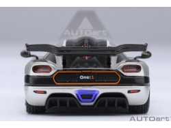 Koenigsegg One:1 1:64 moon grey/carbon black/orange accents - AUTOart