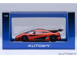 Koenigsegg One:1 1:64 lava orange/carbon fiber/silver stripes - AUTOart