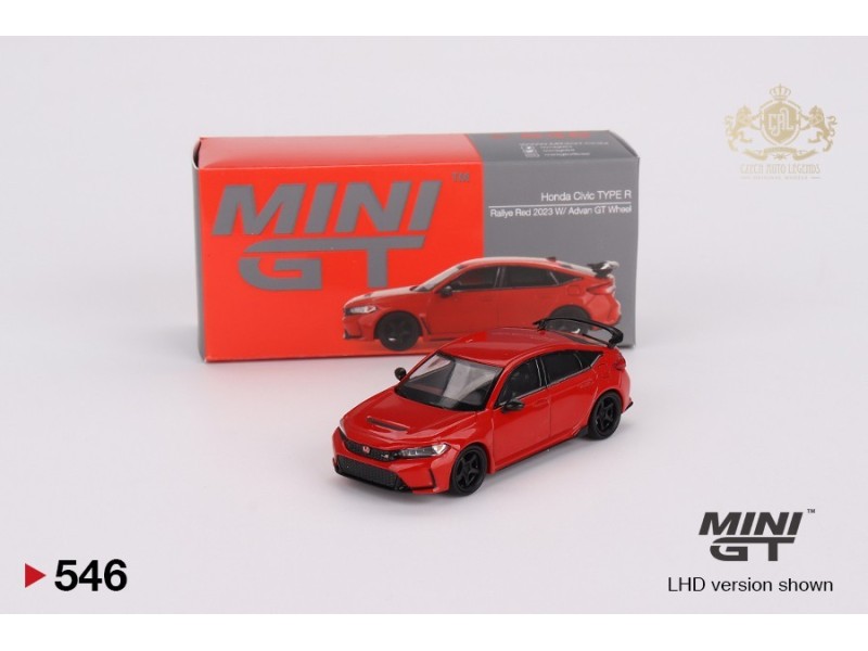 Honda Civic Type R Rallye Red 2023 W/ Advan GT Wheel - 1:64 - Mini GT