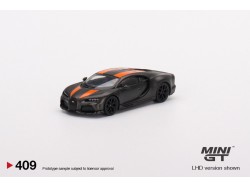 Bugatti Chiron Super Sport 300+ World Record 304.773 Mph, Carbon Viber Grey/Orange -1:64 - Mini GT/MIJO