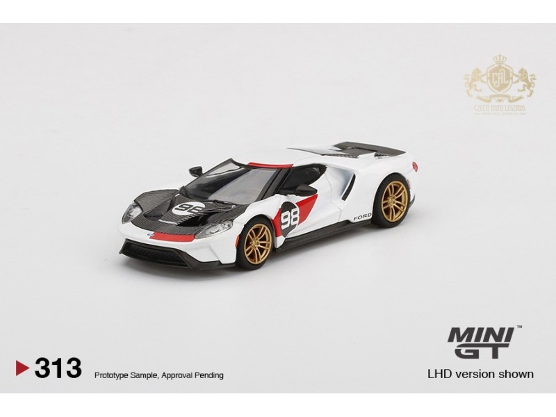 Ford Gt 2021 Ken Miles Heritage Version n.98, White/Black -1:64 - Mini GT/MIJO