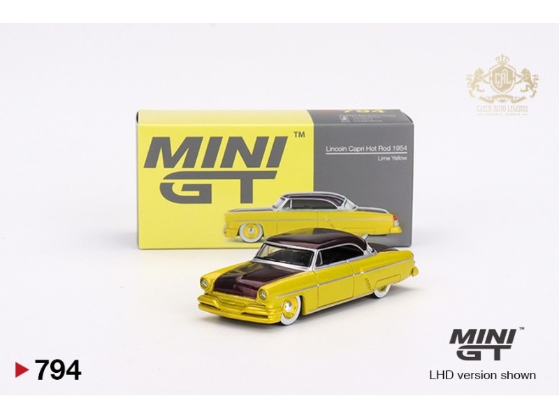 Lincoln Capri Hot Rod 1954 Lime Yellow - 1:64 - Mini GT