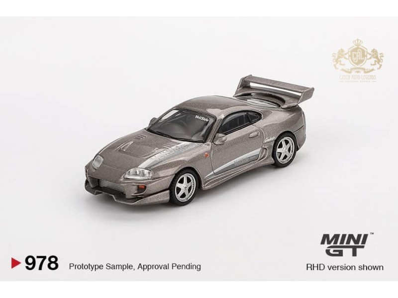 Toyota Supra MK4 (A80) VeilSide Combat V-II - Cobalt grey -blistr- 1:64 - Mini GT - blister