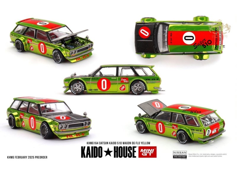 DATSUN KAIDO 510 WAGON OG FLO YELLOW 1969 - 1:64 - Kaido Hous