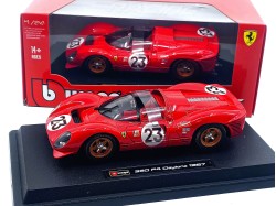 FERRARI - 330P4/P3 4.0L V12 SPIDER TEAM FERRARI SPA SEFAC N 23 WINNER 24h DAYTONA 1967 1:24 - červená - Bburago