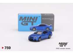 Nissan Skyline GT-R (R34) V-Spec 1999 - Blue - 1:64 - Mini GT