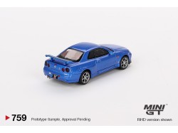 Nissan Skyline GT-R (R34) V-Spec 1999 - Blue - 1:64 - Mini GT