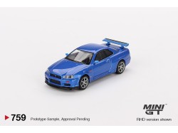 Nissan Skyline GT-R (R34) V-Spec 1999 - Blue - 1:64 - Mini GT