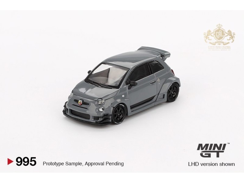 FIAT ABARTH 595 LB-WORKS X ABAS WORKS 2024 - šedá - 1:64 -Mini GT - blister
