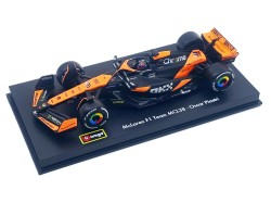 McLAREN F1 MCL38 TEAM MCLAREN N.81 MIAMI GP 2024 1:43 - OSCAR PIASTRI - WITH PILOT AND SHOWCASE - Bburago