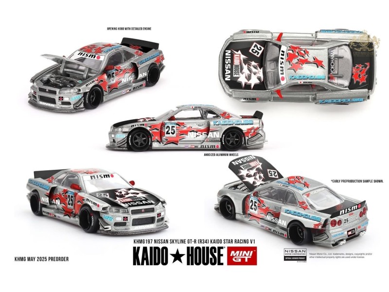 NISSAN SKYLINE GT-R (R34) KAIDO STAR RACING V1 1999 - 1:64 - Mini GT - Kaido House