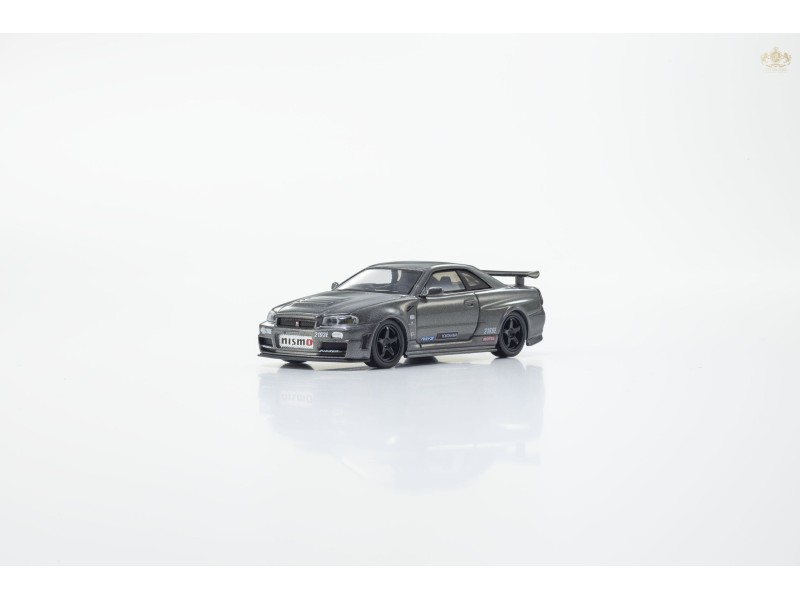 NISSAN GT-R (R34) NISMO CLUBMAN RACE SPEC - gun met.  - Kyosho - 1:64