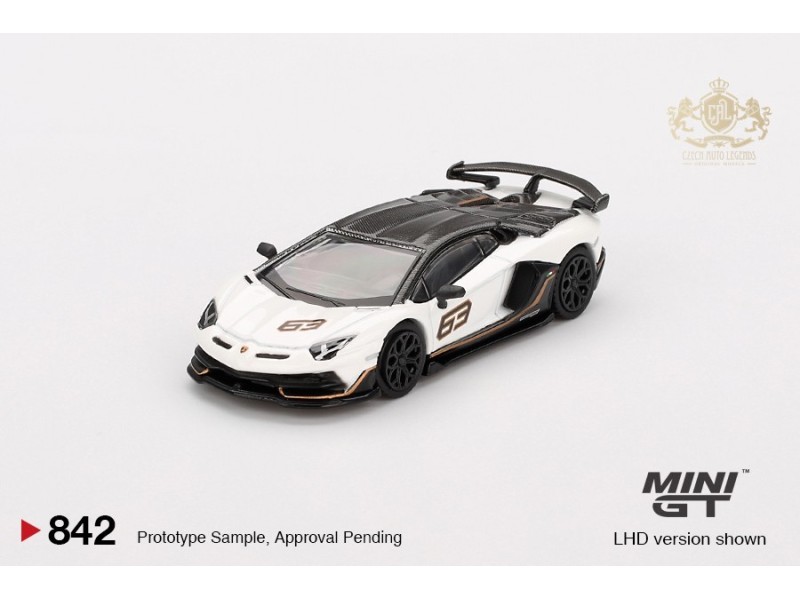 LAMBORGHINI AVENTADOR SVJ 63 BIANCO ASOPO 2022 -1:64 - Mini GT