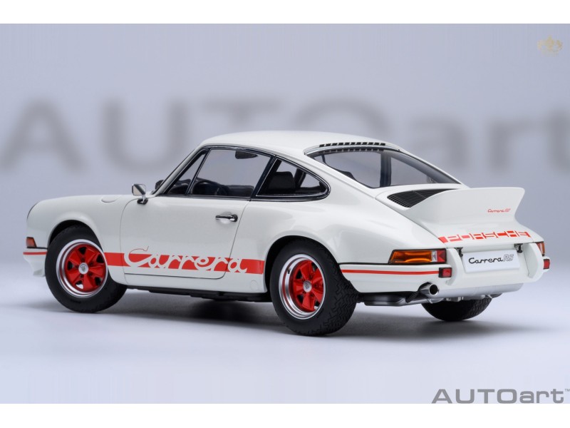 Porsche 911 Carrera 2.7 RS 1:18 (Grand Prix White with Red stripes) - AUTOart