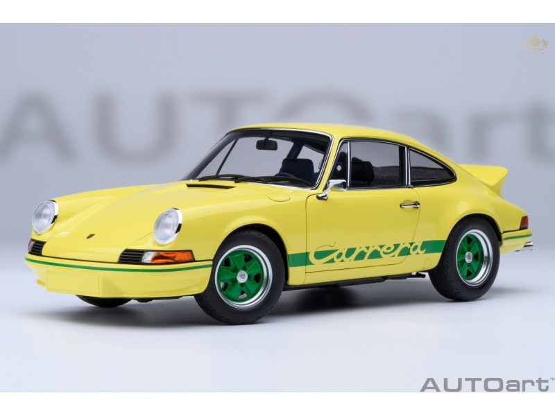 Porsche 911 Carrera 2.7 RS 1:18 (Light Yellow with Green stripes) - AUTOart
