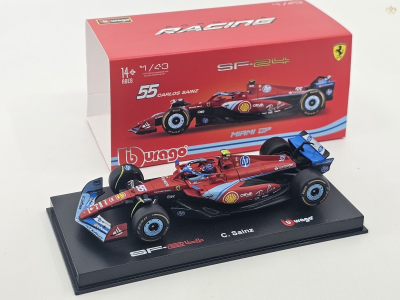 F1 SF-24 TEAM SCUDERIA FERRARI no.55  SEASON 2024  1:43 Bburago - PC box - Sainz USA