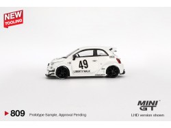 FIAT 595 ABARTH LB-WORKS X ABAS WORKS GARA WHITE 2024 -1:64 - Mini GT