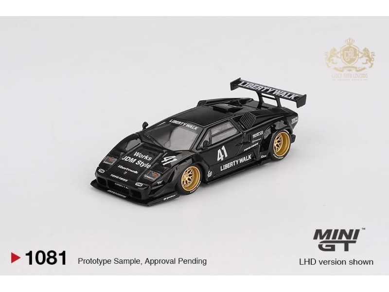 LAMBORGHINI COUNTACH LB-WORKS BLACK 2024 - 1:64 - Mini GT