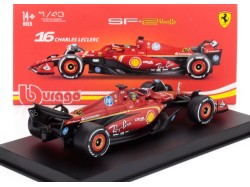 FERRARI - F1 SF-24 TEAM SCUDERIA FERRARI N 16 WINNER ITALY MONZA GP 2024 1:43 - CH. LECLERC - WITH PILOT AND SHOWCASE - Bburago