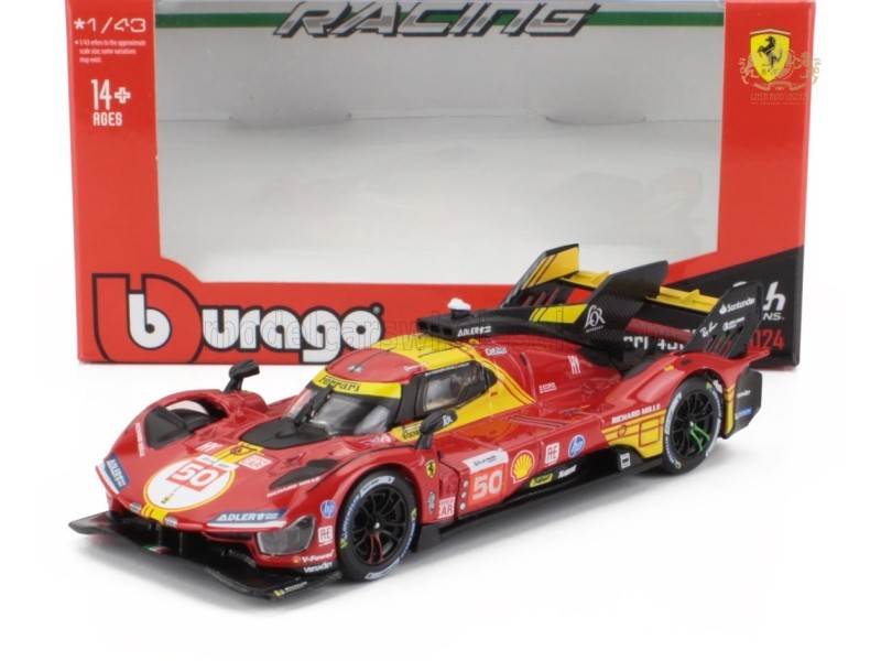 FERRARI - 499P 3.0L TURBO V6 TEAM FERRARI AF CORSE N50 WINNER 24h LE MANS 2024 1:43 - RED - Bburago