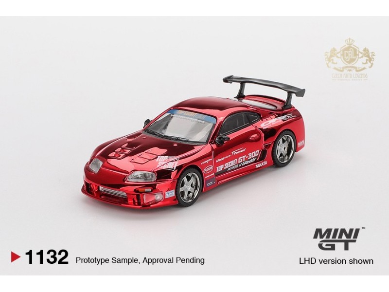 TOYOTA SUPRA (A80) TOP SECRET GT-300 RED CHROME 2014 - 1:64 - Mini GT - blister