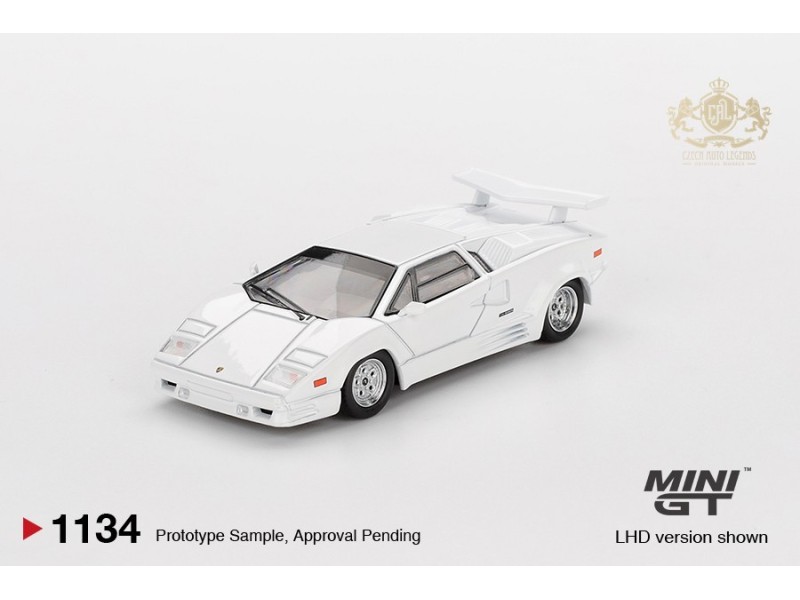 LAMBORGHINI COUNTACH 25TH ANNIVERSARY WHITE 1989 - 1:64 - Mini GT