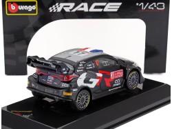 TOYOTA YARIS GR RALLY1 HYBRID TEAM TOYOTA GAZOO RACING WRT N 17 RALLY 2024 S. OGIER - V. LANDAIS - černá 1:43 - Bburago