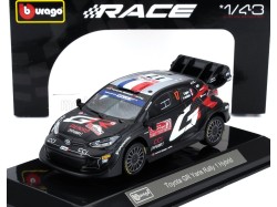 TOYOTA YARIS GR RALLY1 HYBRID TEAM TOYOTA GAZOO RACING WRT N 17 RALLY 2024 S. OGIER - V. LANDAIS - BLACK 1:43 - Bburago