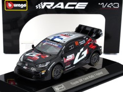 TOYOTA YARIS GR RALLY1 HYBRID TEAM TOYOTA GAZOO RACING WRT N 69 RALLY 2024 K. ROVANPERA - J. HALTTUNEN - BLACK 1:43 - Bburago
