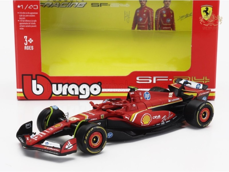 FERRARI - F1 SF-24 TEAM SCUDERIA FERRARI N 55 5th EMILIA ROMAGNA IMOLA GP 2024 C. SAINZ - RED BLACK 1:43 - Bburago