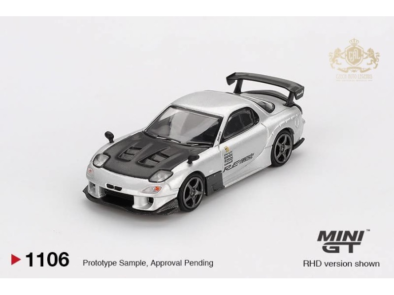 MAZDA RX7 (FD3S) RE-AMAMIYA SILVER METALLIC 2004 -1:64 - Mini GT - blistr