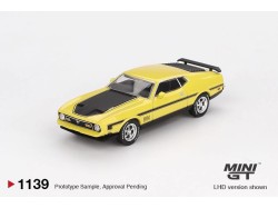 FORD MUSTANG MACH 1 GRABBER YELLOW 1971 - blistr -1:64 - Mini GT - blister